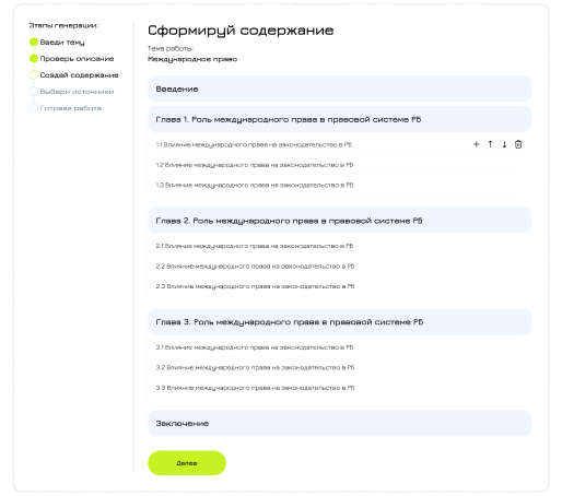 Изображение сгенерированного нейросетью содержания работы